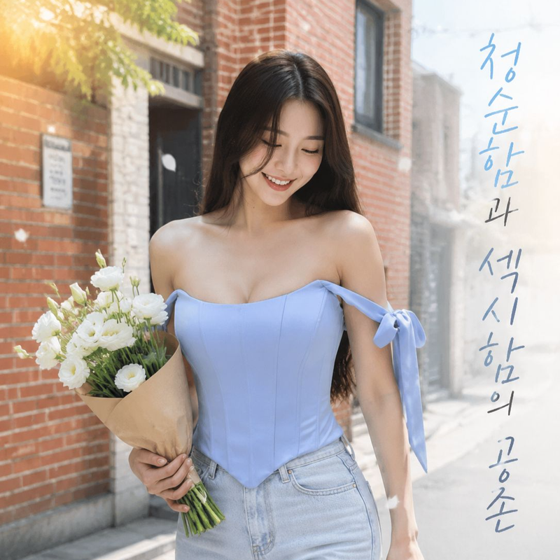 생선뼈 브래지어 슬리브리스 틴 나시