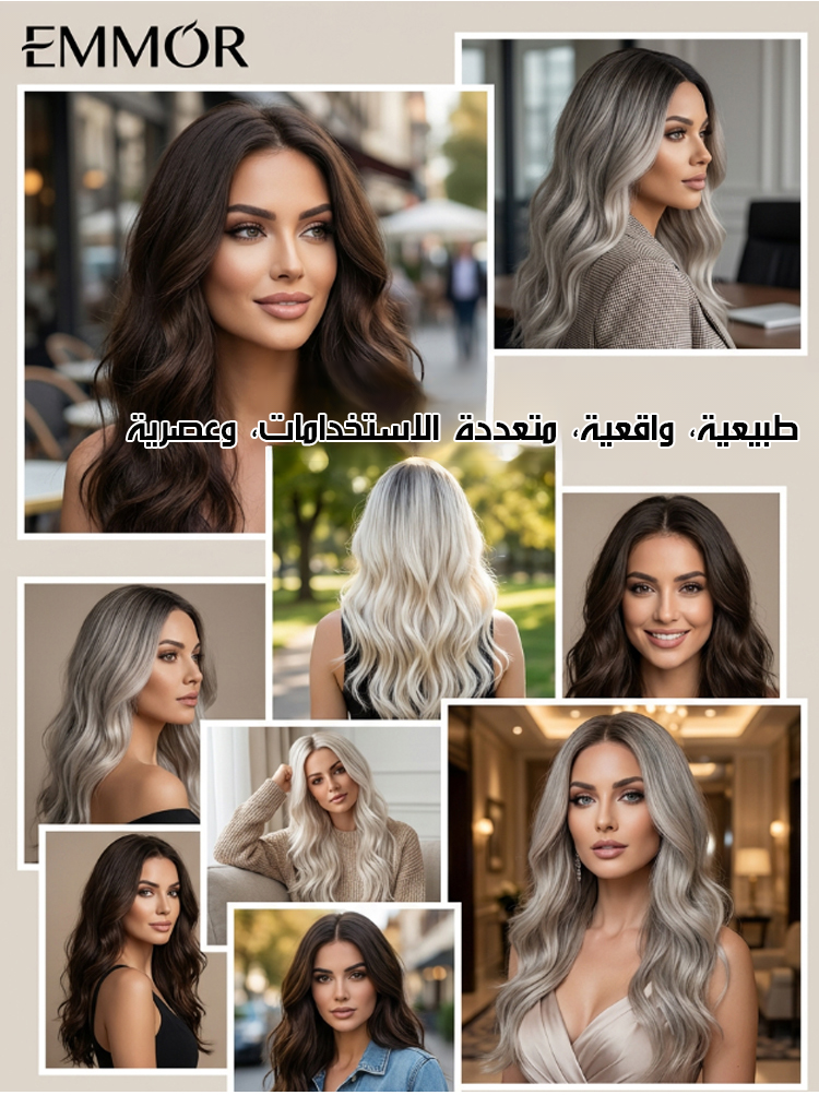 باروكة نسائية بتموجات طبيعية【قابلة للتمويج والصبغة】