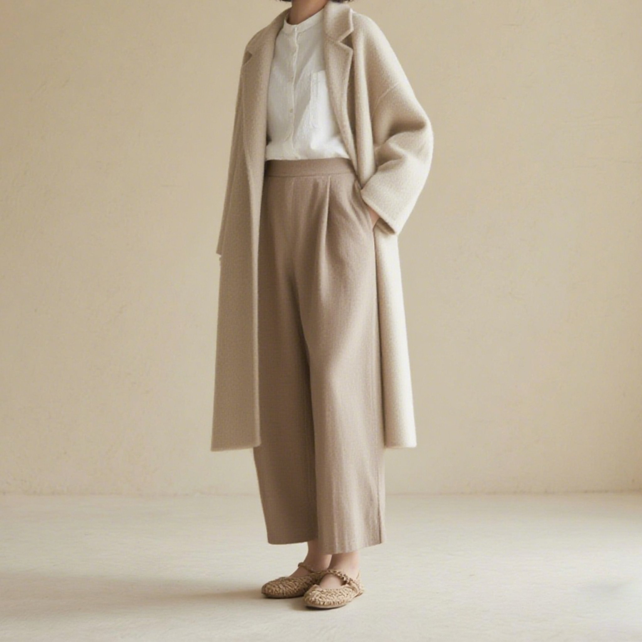 남성 카멜톤 롱코트 스타일링