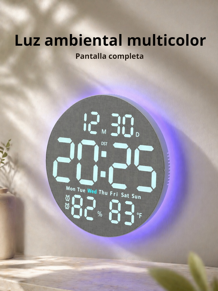 Reloj LED elegante para sala de estar