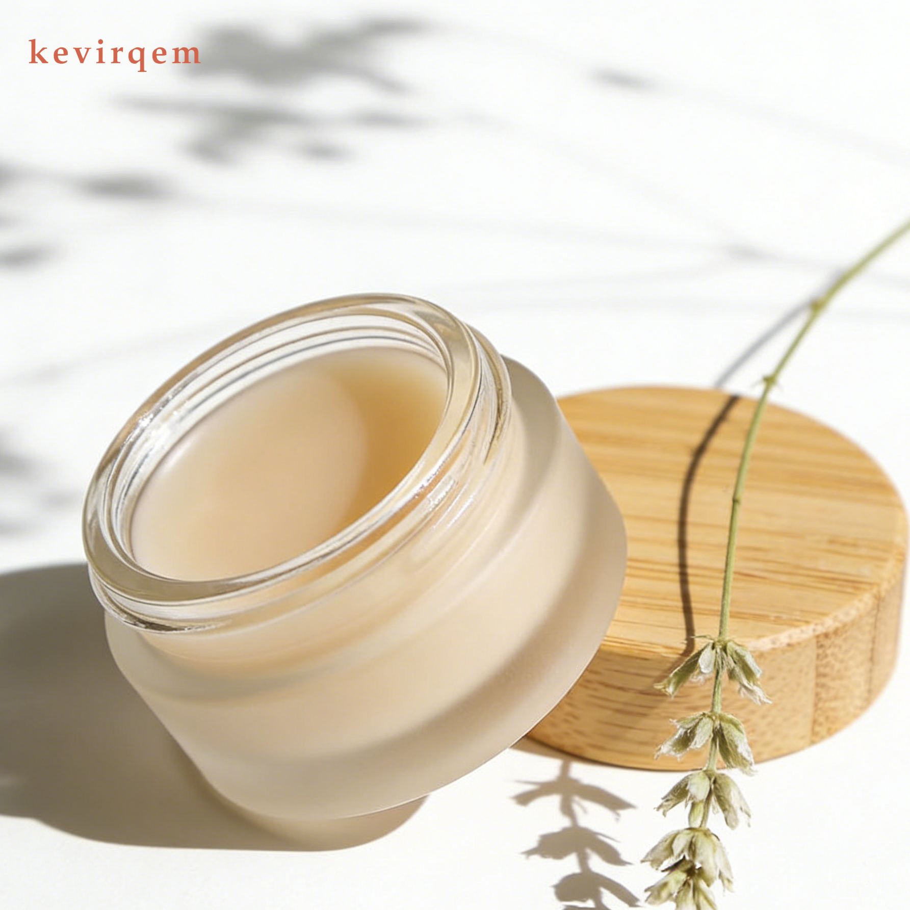 밝은 쌀나무 뚜껑 유리병 립 마스크