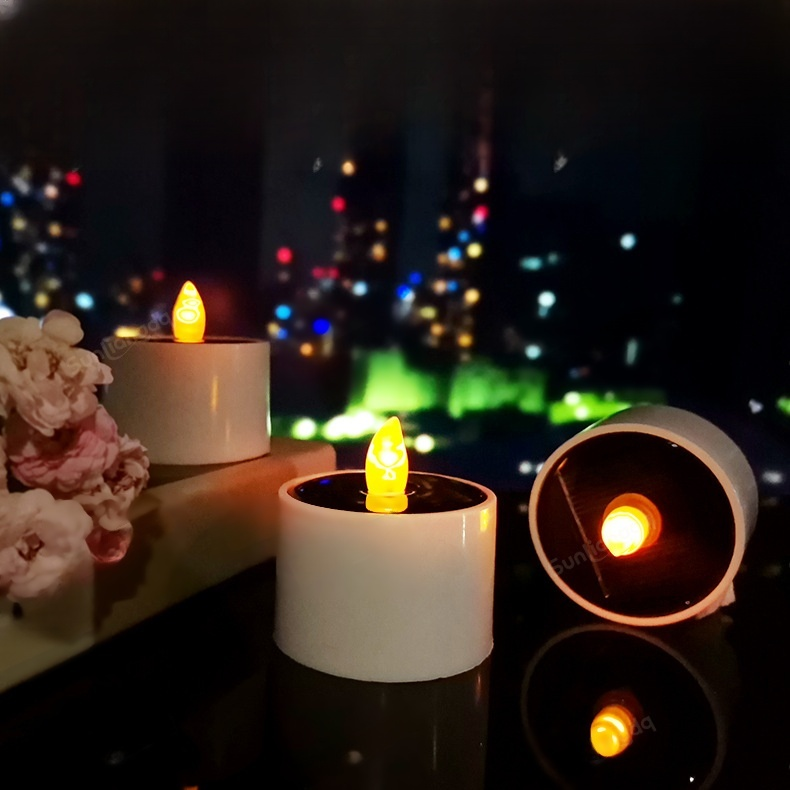Solar Desktop Night Light Decorative Candle Lamp Atmosphere Light