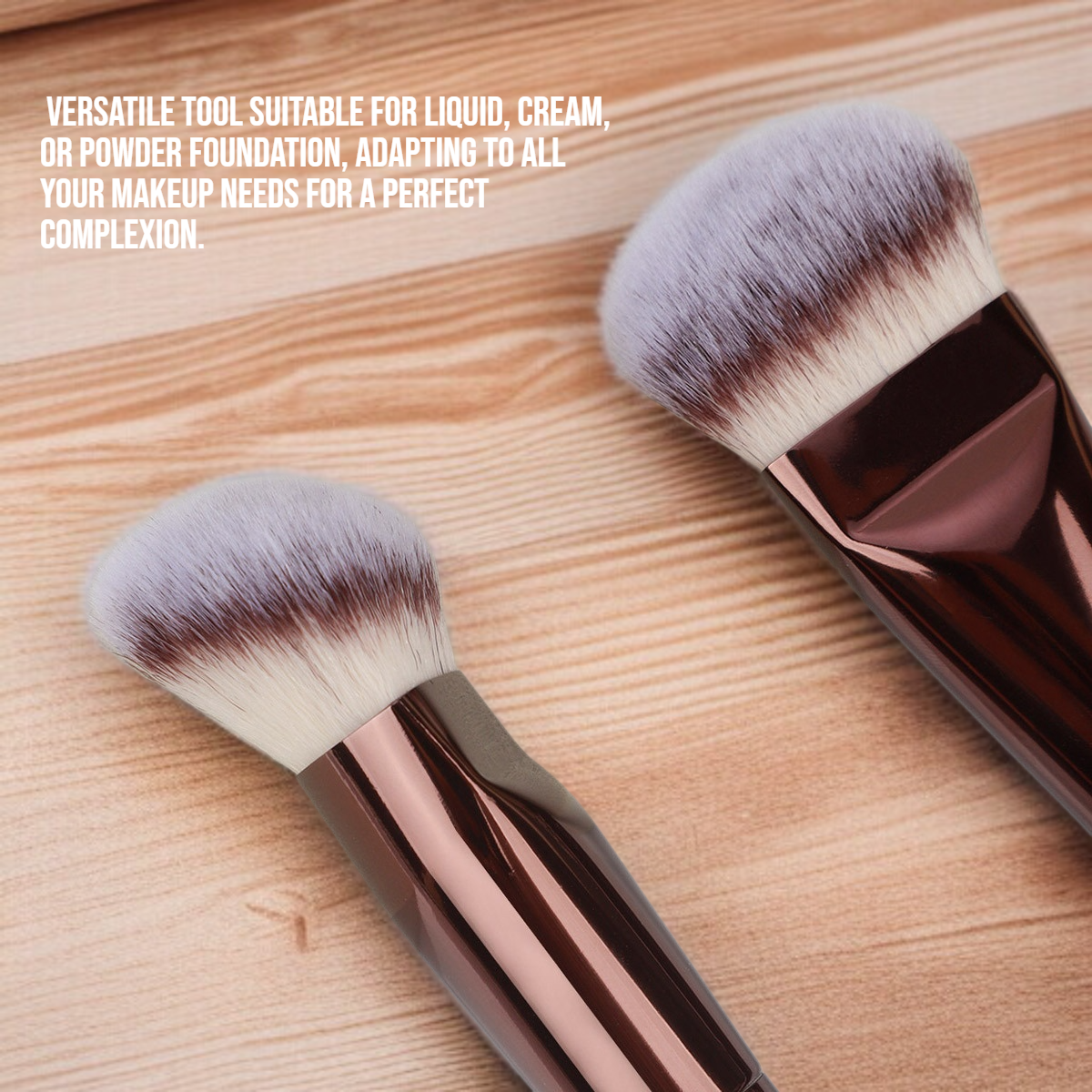 Dual-ended foundation brush for liquid and powder application