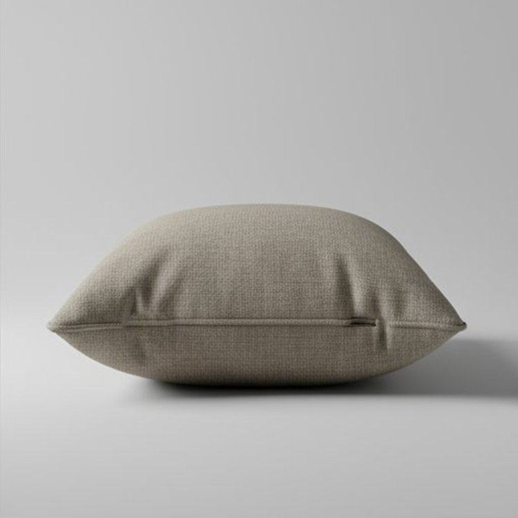 카키 그레이 패브릭 베개