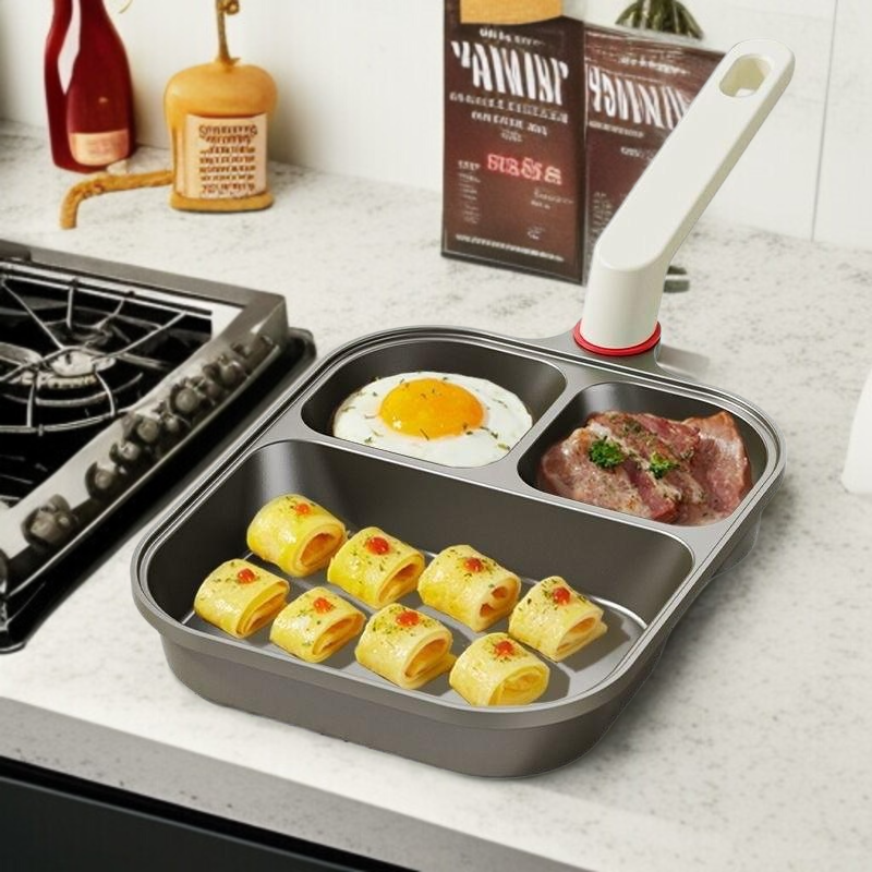 Sartén de titanio multifunción, antiadherente, para huevos y hamburguesas, versión gruesa
