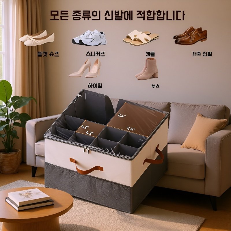 신발 수납 신발박스 패브릭 정리함