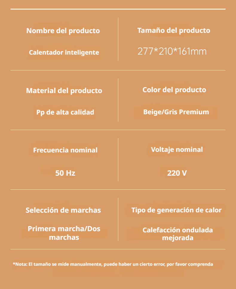 Detalle del diseño vertical del calefactor