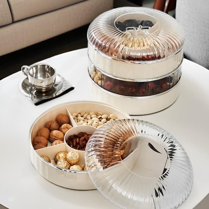 다기능 가정용 분리형 과일 건과류 접시 뚜껑 간식함