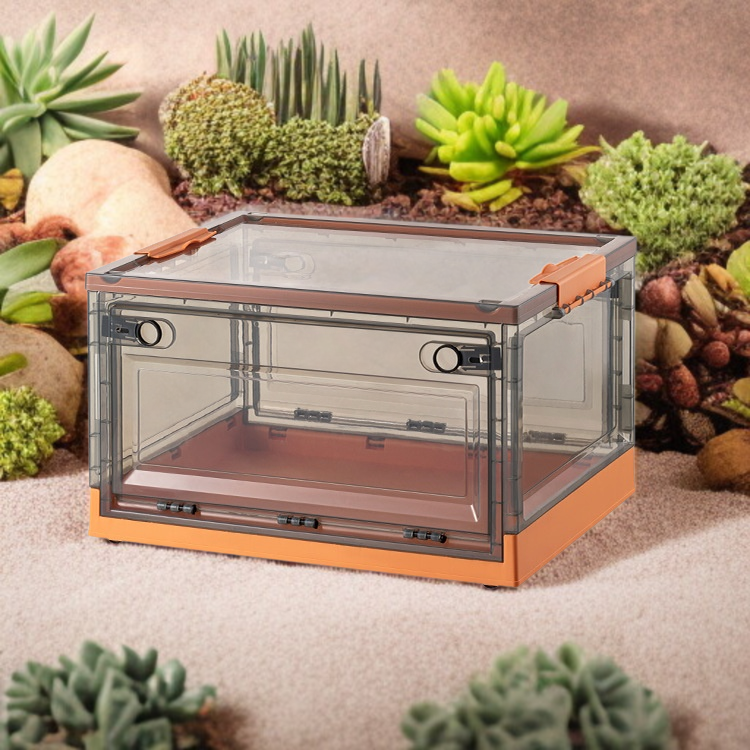 ホーム透明プラスチック収納ボックス折りたたみストレージ服おもちゃ主催者ストレージ ボックス透明プラスチック収納ボックス