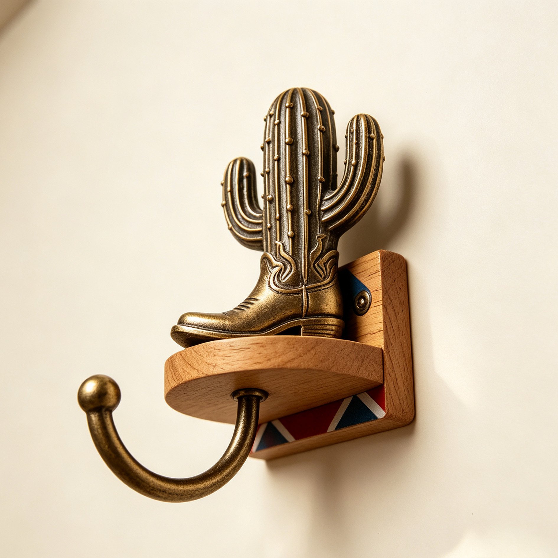 Rustic cactus shaped wall hooks for coats and hats