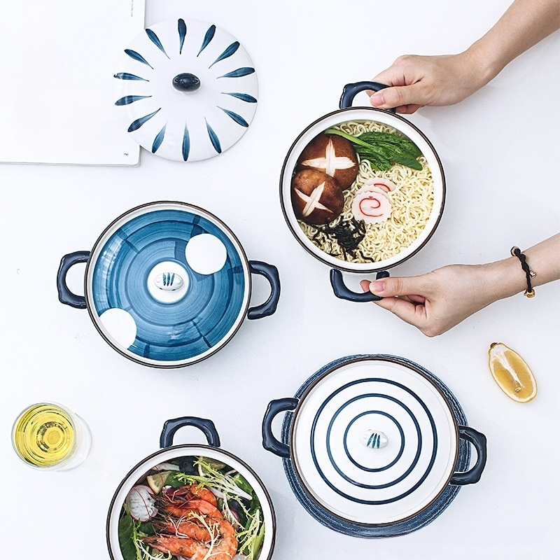 蓋付き陶器製スープボウルセット