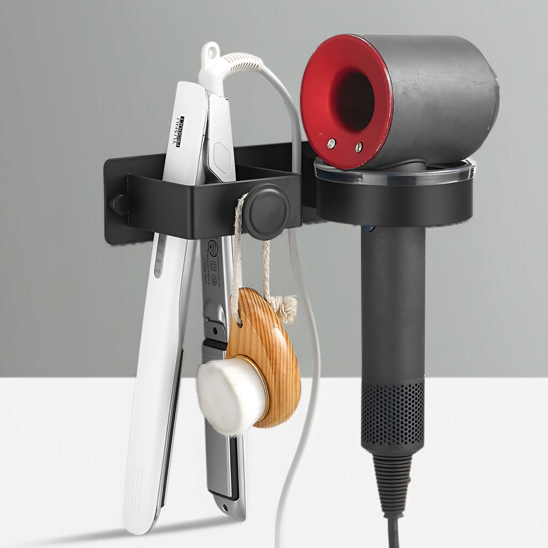 ヘアドライヤー収納ラックパンチングなしストレートヘアアイロンブラケットヘアアイロン理髪ツール収納ラックヘアドライヤーハンガー