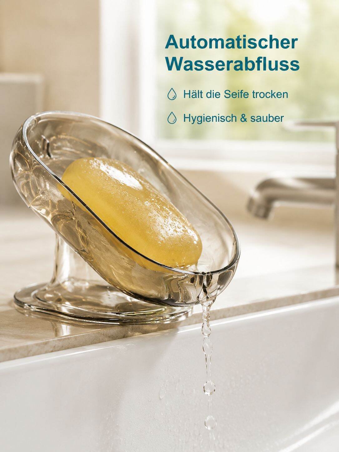 Hochwertige, stilvolle Seifenschale mit Abfluss für den Heimgebrauch