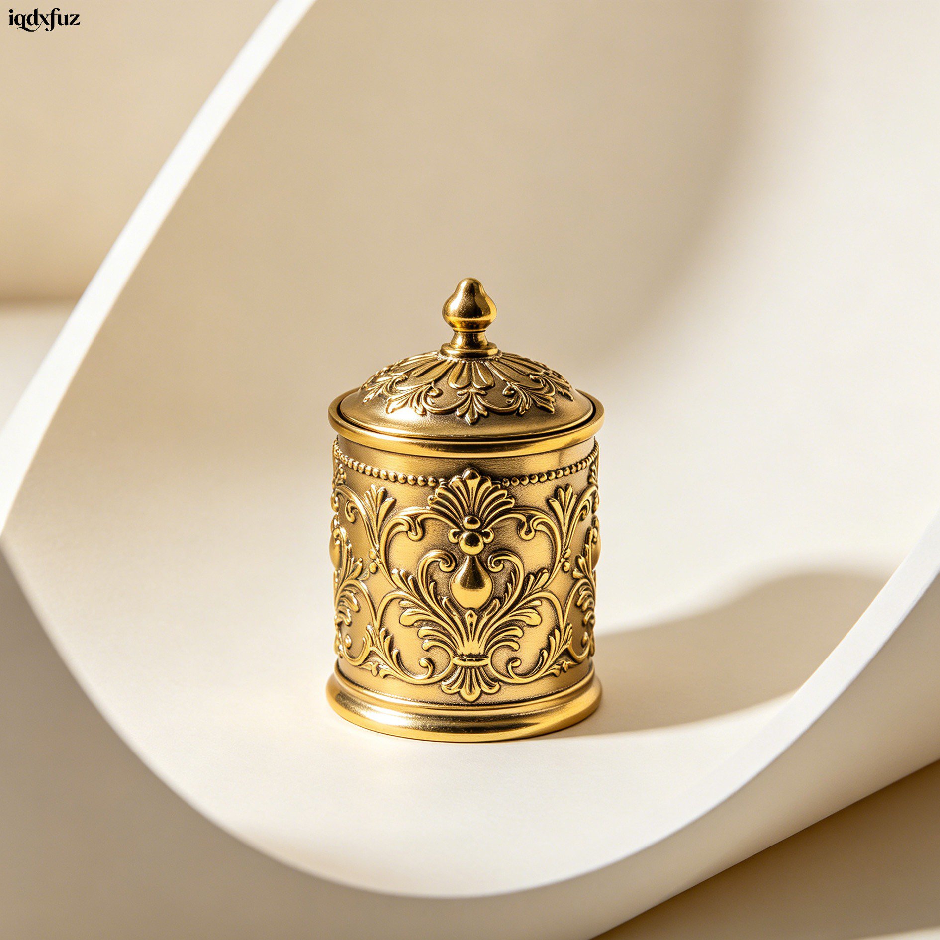 Elegant embossed gold storage jars set of 3