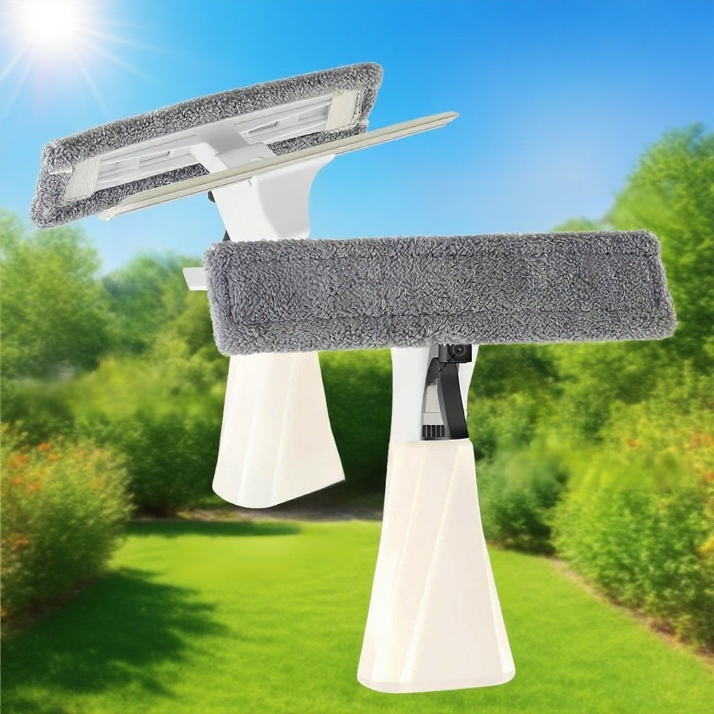 편리한 유리 청소 도구 사용 모습