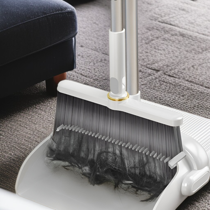 完璧な家庭用ほうきちりとりセット 太くなった長い柄の柔らかい毛の多機能掃除用具