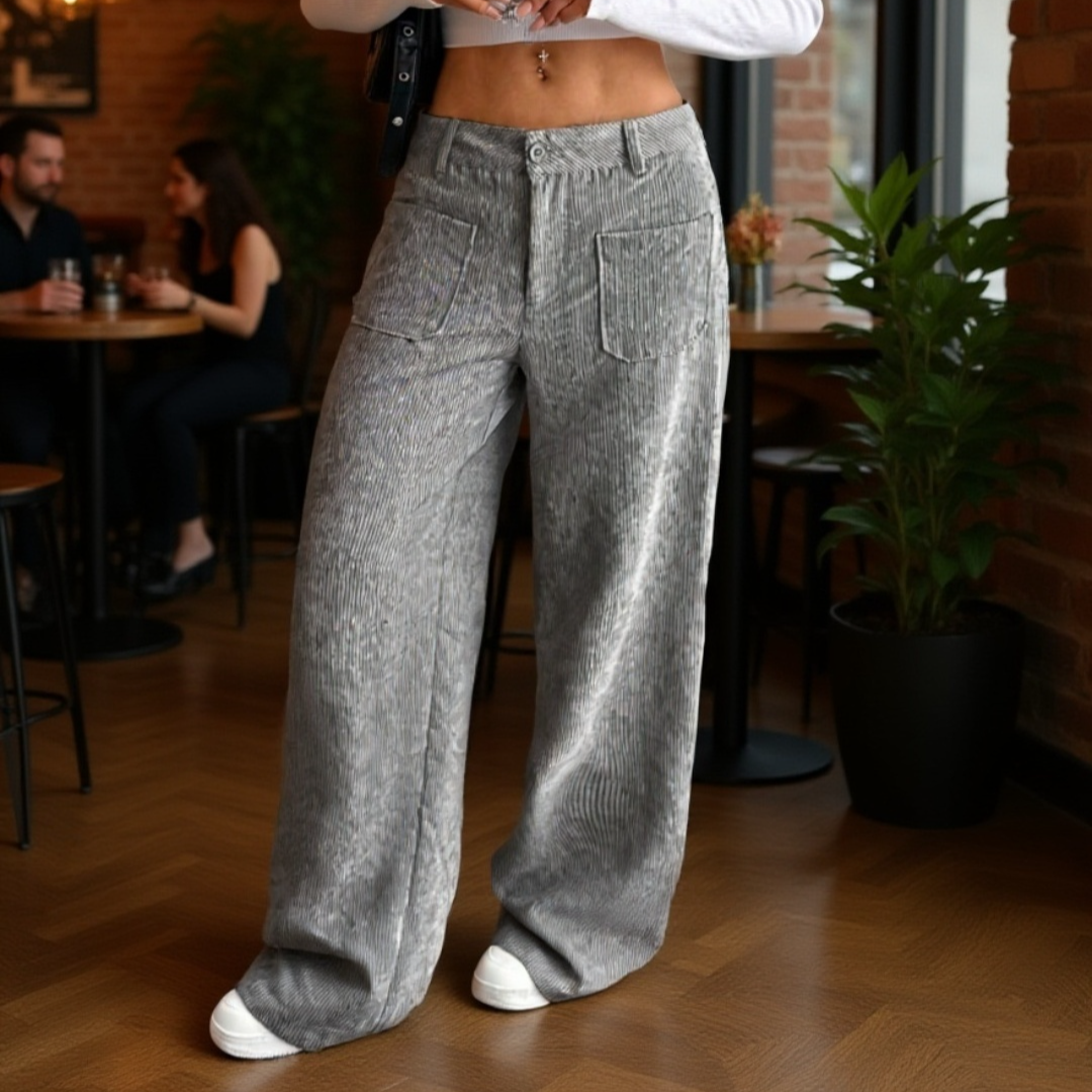 إطلالة كاجوال بارتداء بنطلون واسع الساق