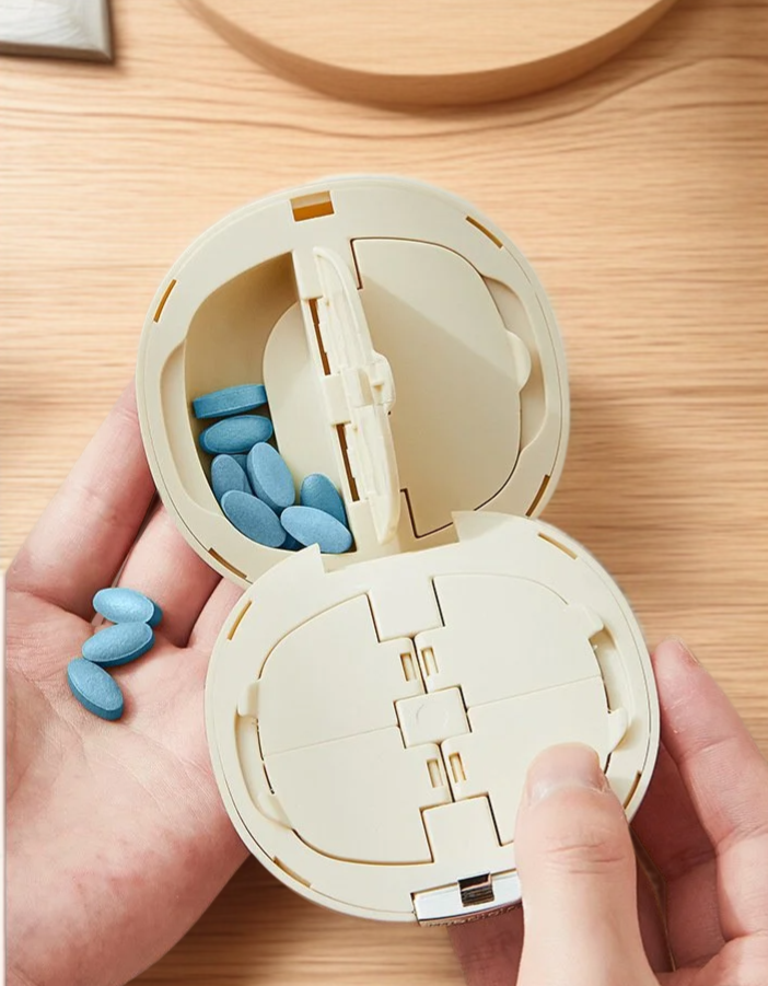 원형 휴대용 미니 다층 약품 밀봉 방습함 전체 이미지