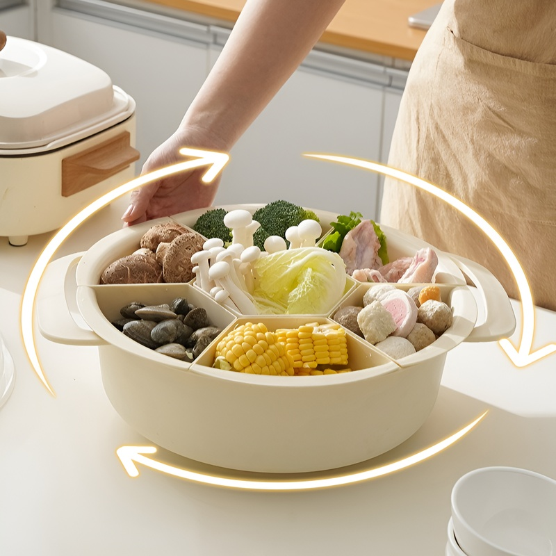 จานแบ่งหลายฟังก์ชันสำหรับใส่อาหารและหม้อ