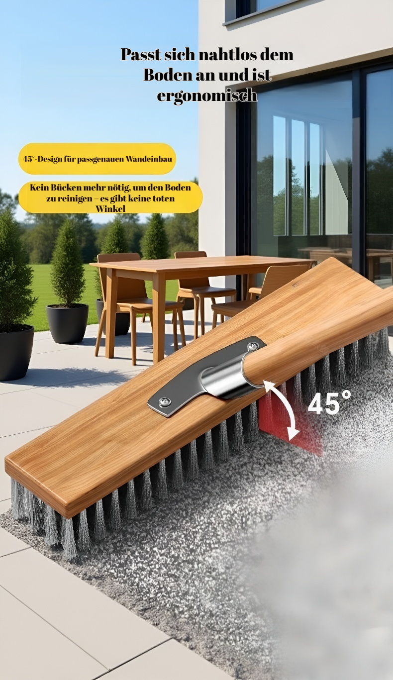 Effiziente Reinigung mit großem Drahtbürstenkopf auf Betonboden