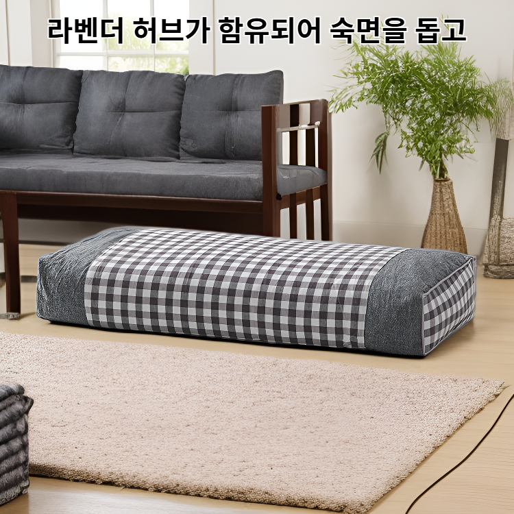 건강 케어 순면 메밀껍질 라벤더 성인 경추 베개