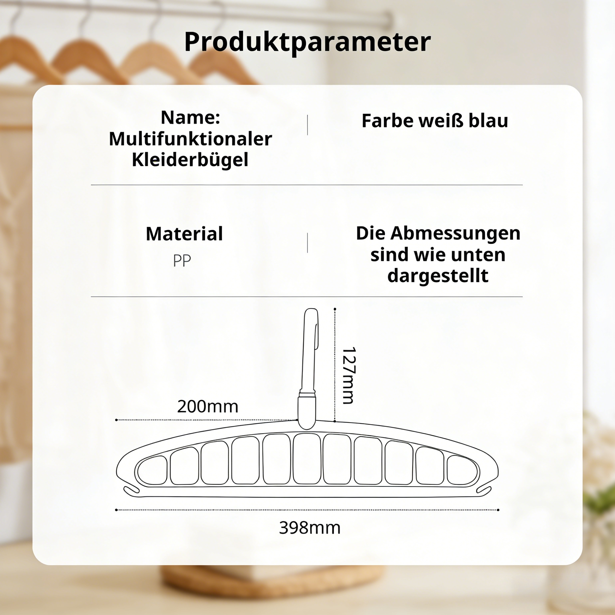 Multifunktionaler faltbarer Kleiderbügel mit neun Löchern, wandmontierter Haushalts-Kleiderständer