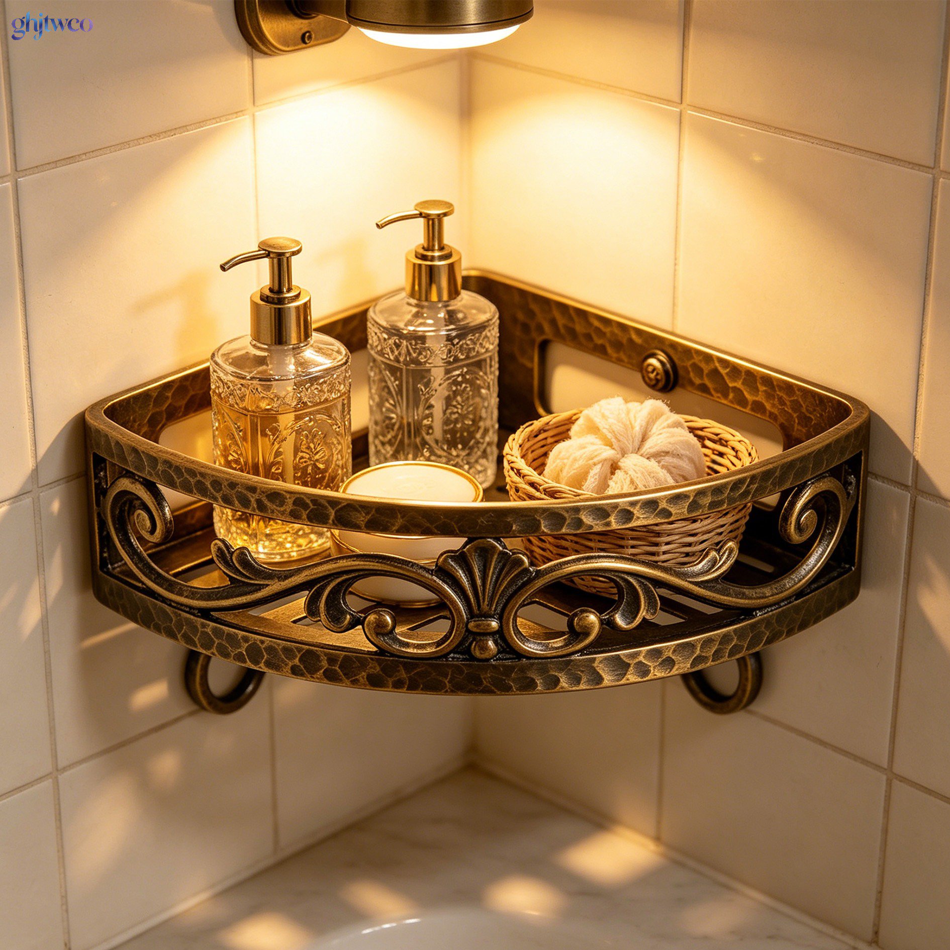 Cast Bronze Bathroom Corner Shelves (Set of 4)