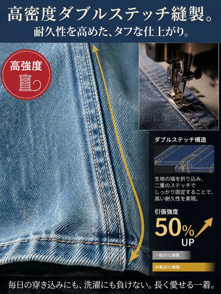 【男女兼用】ヴィンテージカーブワイドデニムパンツ