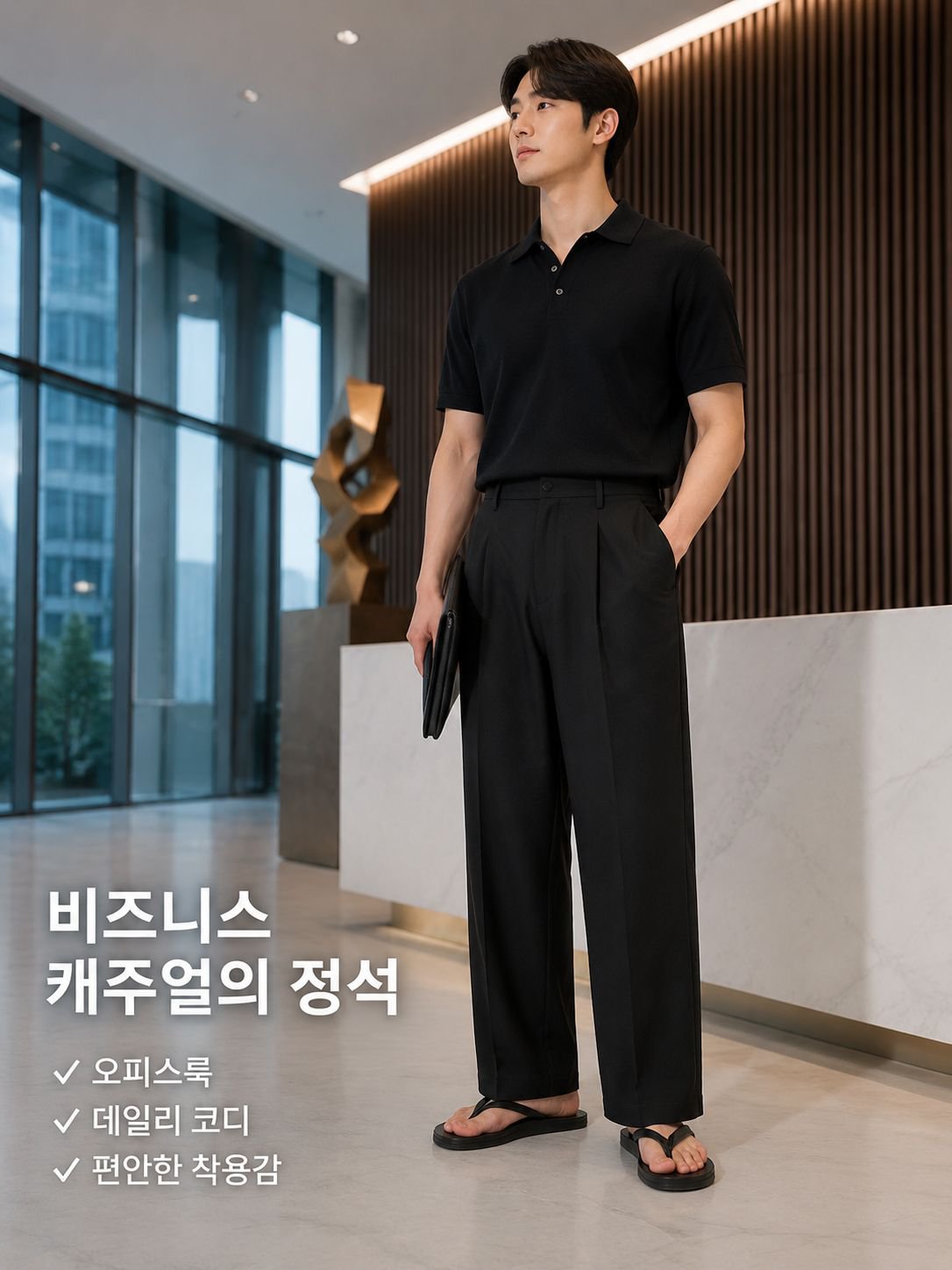 남자 와이드핏 정장바지 캐주얼 통바지 슬랙스