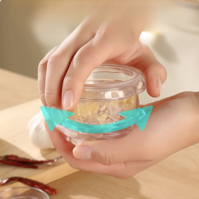 自動受け皿付き回転式ニンニククラッシャー