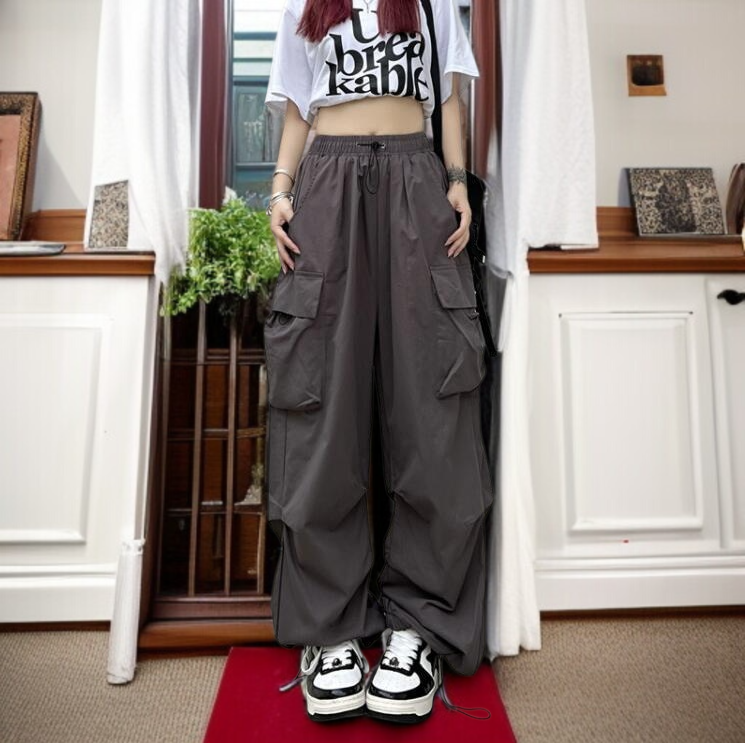 여름 와이드 팬츠 드롭 일자 조거 팬츠 캐주얼 팬츠 여 와이드 팬츠
