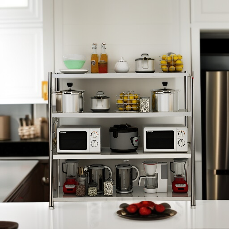 두꺼운 스테인리스 오븐 정리 선반 전자레인지 선반