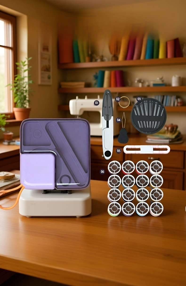 Edle Box mit vollständigem Nähzubehör