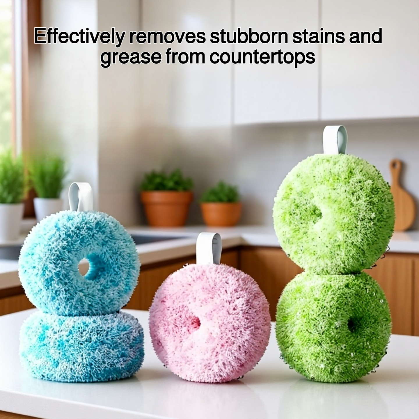 Countertop cleaning brush