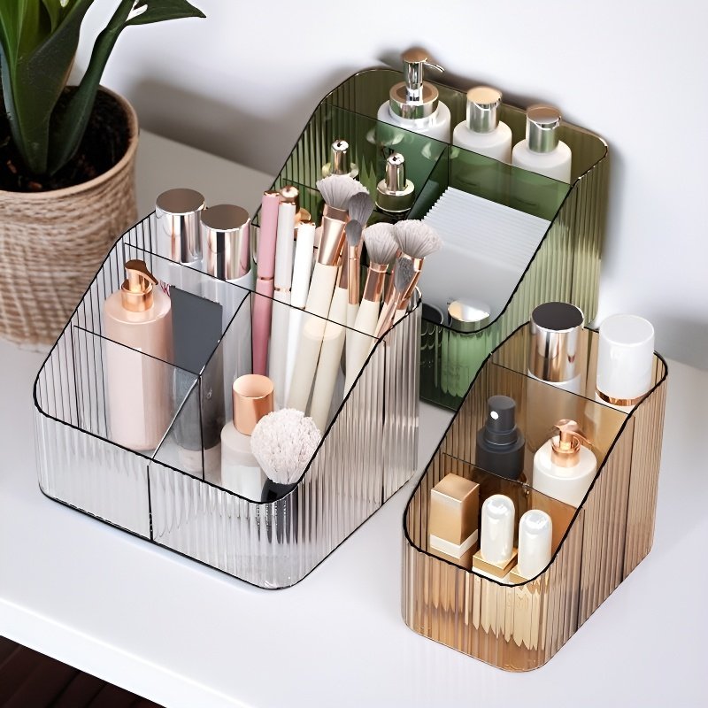 심플 다칸 가정용 화장품 수납함 플라스틱 데스크탑 정리함