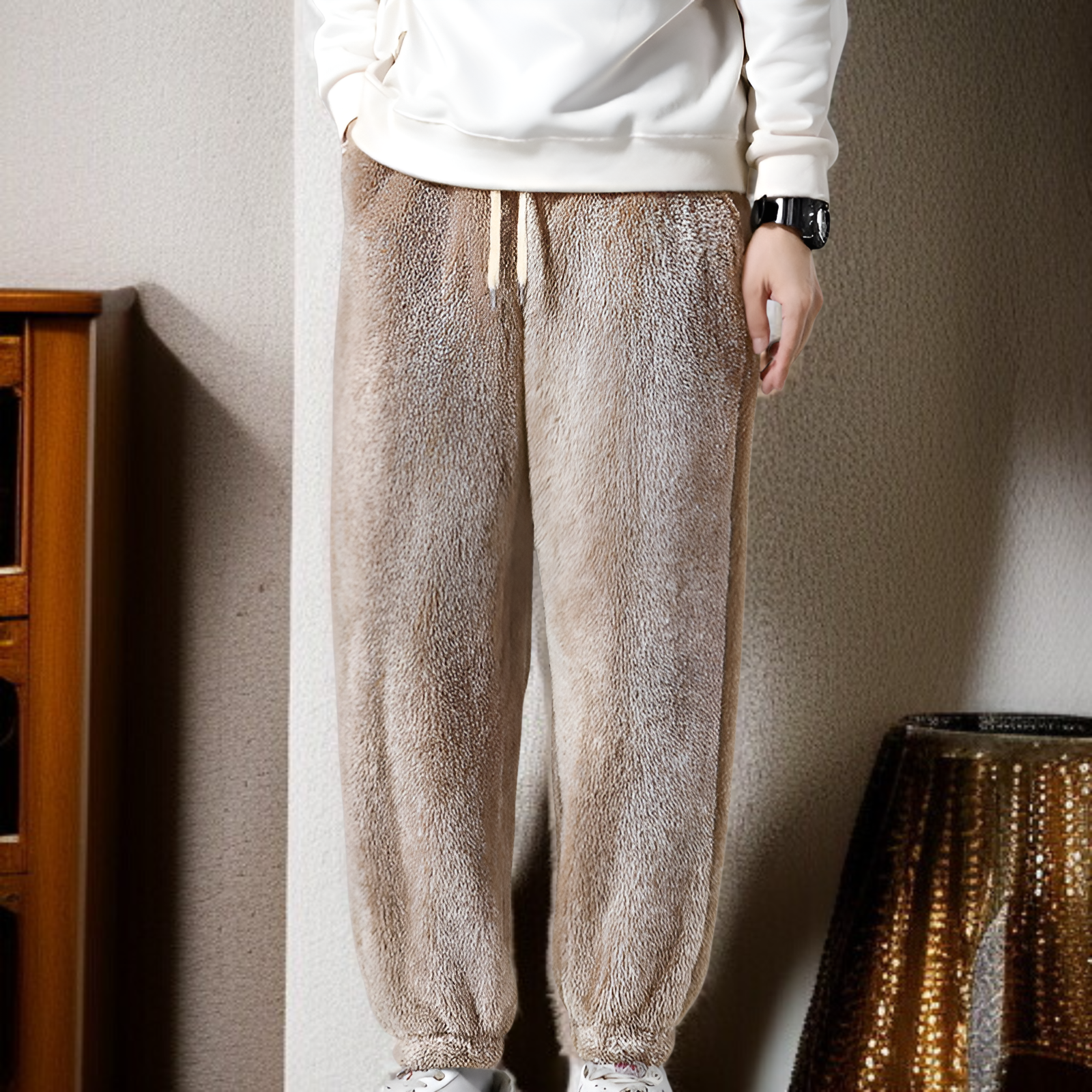 IZEXX秋冬厚手フリースパーカーセット メンズ防寒カジュアル