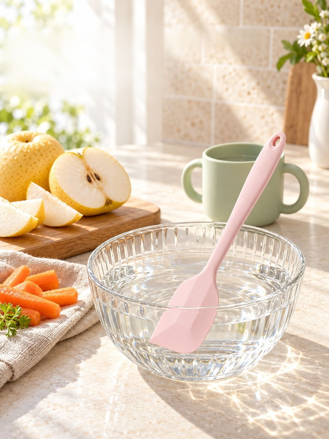 Spatule souple en silicone pour préparer les repas de bébé