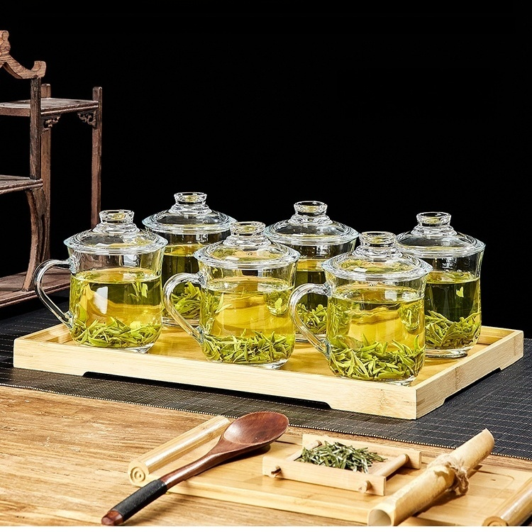 Household Anti-scald Glass Mug with Lid