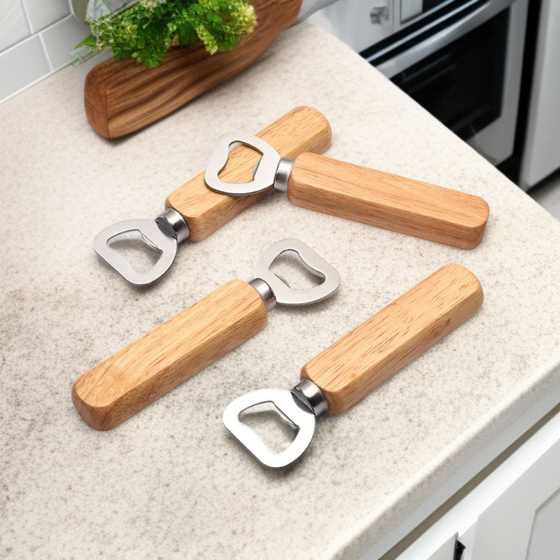 고무나무 손잡이 병따개