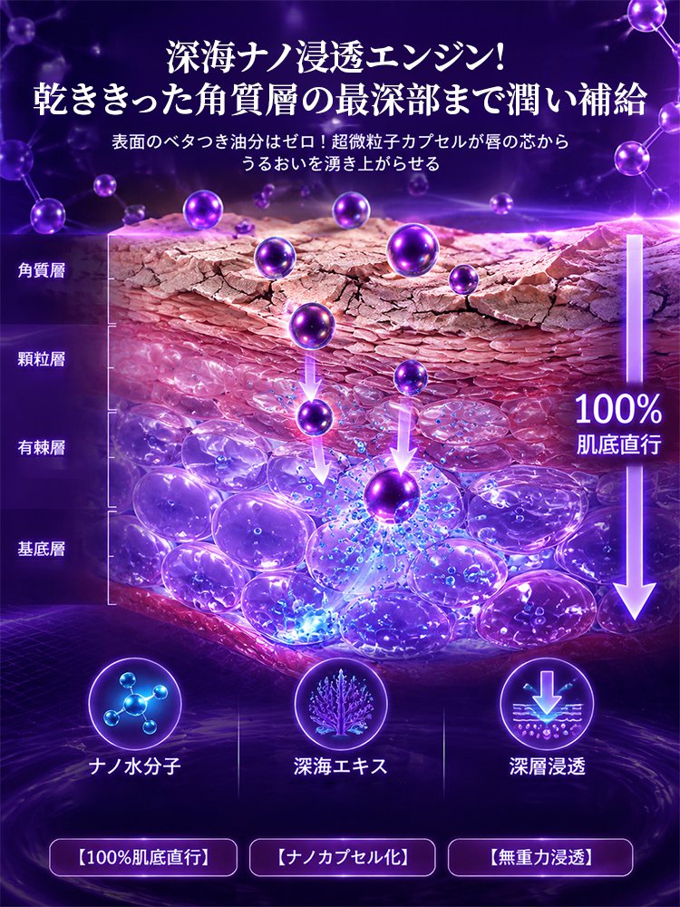 縦ジワをケアする色付きリップ美容液