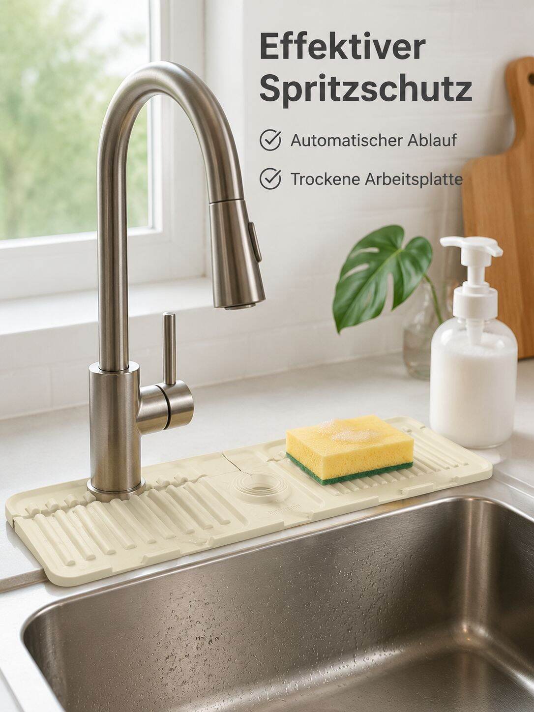 Anti-Spritzschutz-Abflusspad aus Silikon für Wasserhähne mit Pilzschutz