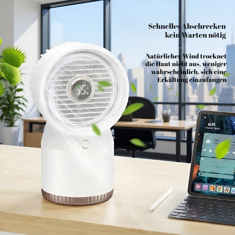 Multifunktionaler Mini-Kühllüfter mit Befeuchter, tragbarer Desktop-Ventilator