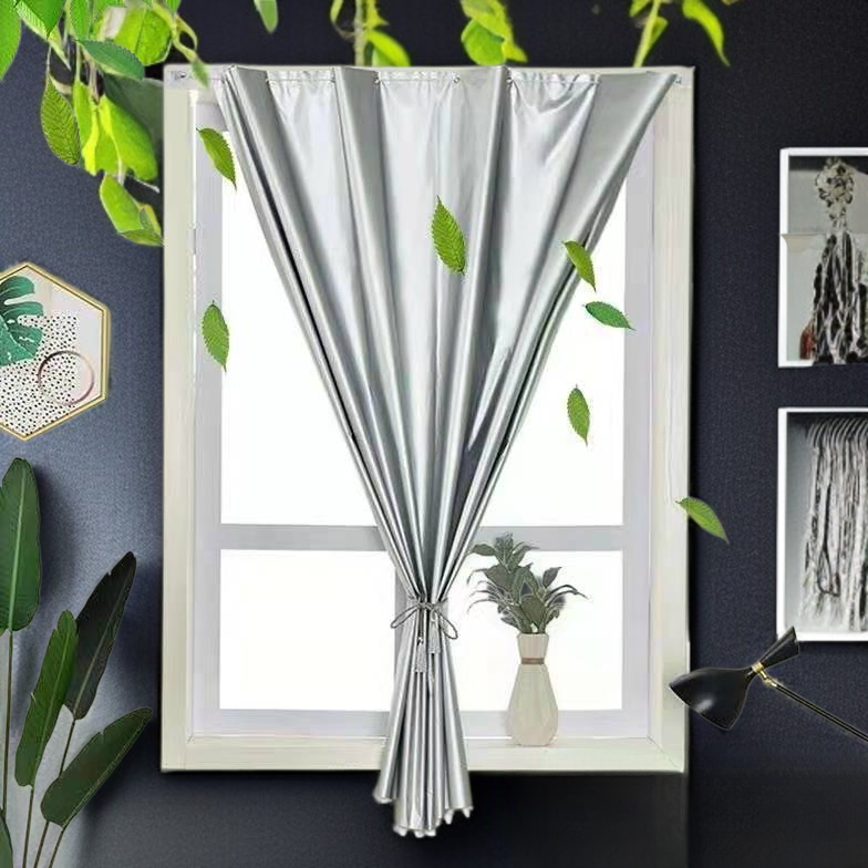 完成品の自己接着遮光カーテン レンタルルーム 寝室 厚手 フローティングウィンドウ 寝室 カーテン ノーパンチ遮光ファブリックカーテン