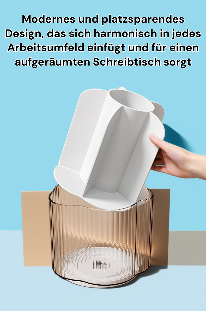 Moderne Aufbewahrungsbox für Schreibwaren auf dem Schreibtisch