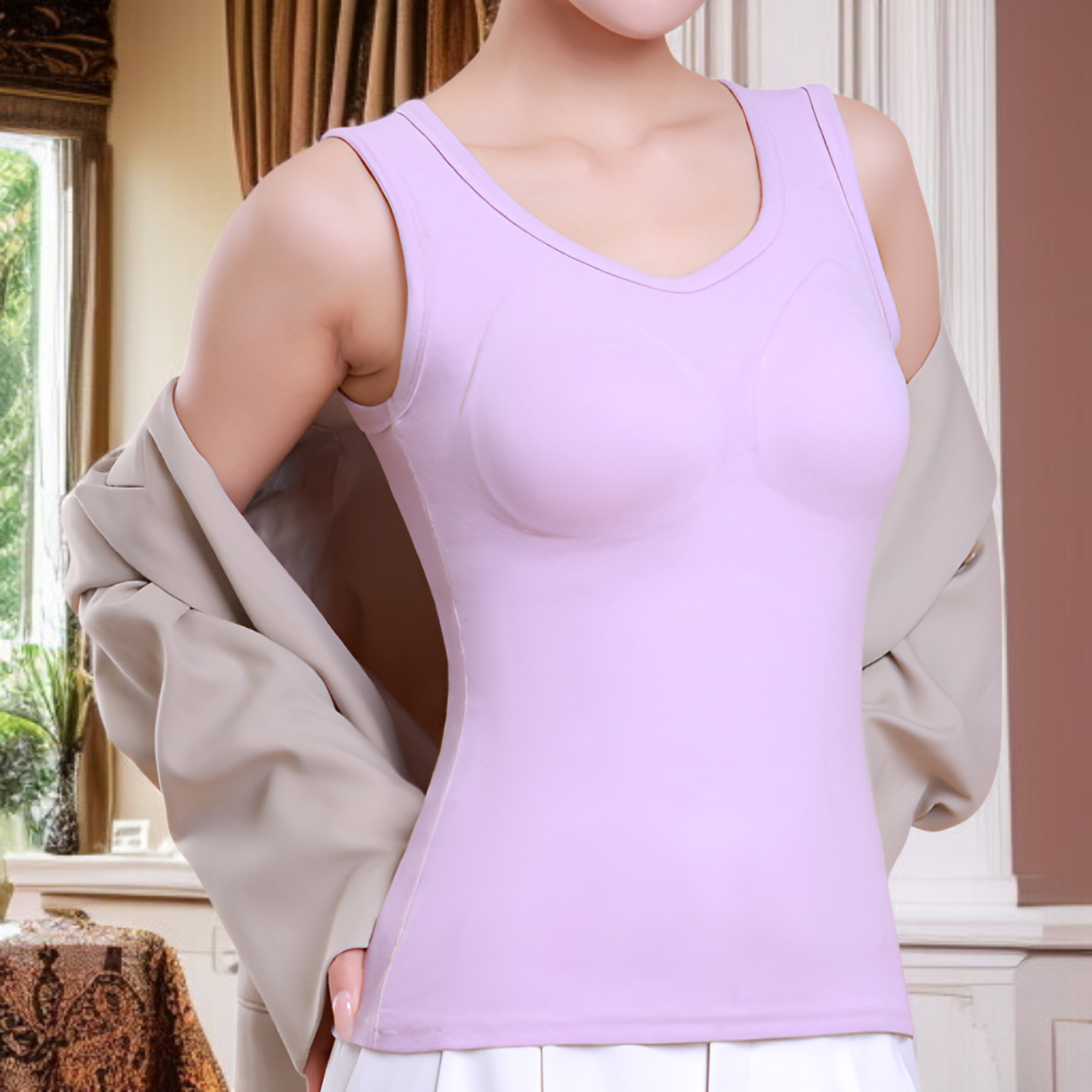 여성용 브래지어 덕융 보온 조끼