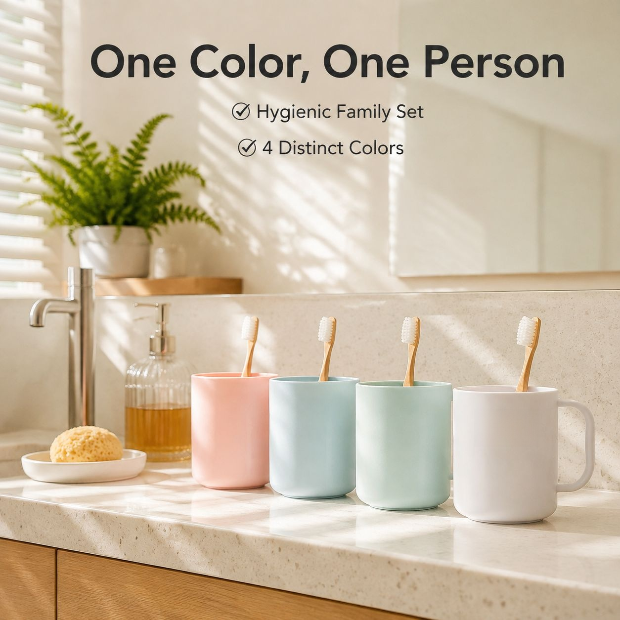 Solid-Color Cute Cartoon Tumbler for Home Use