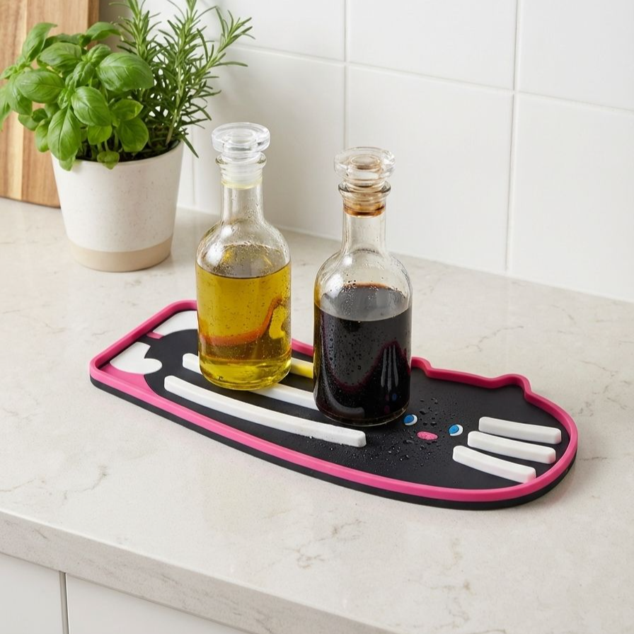 귀여운 디자인의 실리콘 매트 디테일