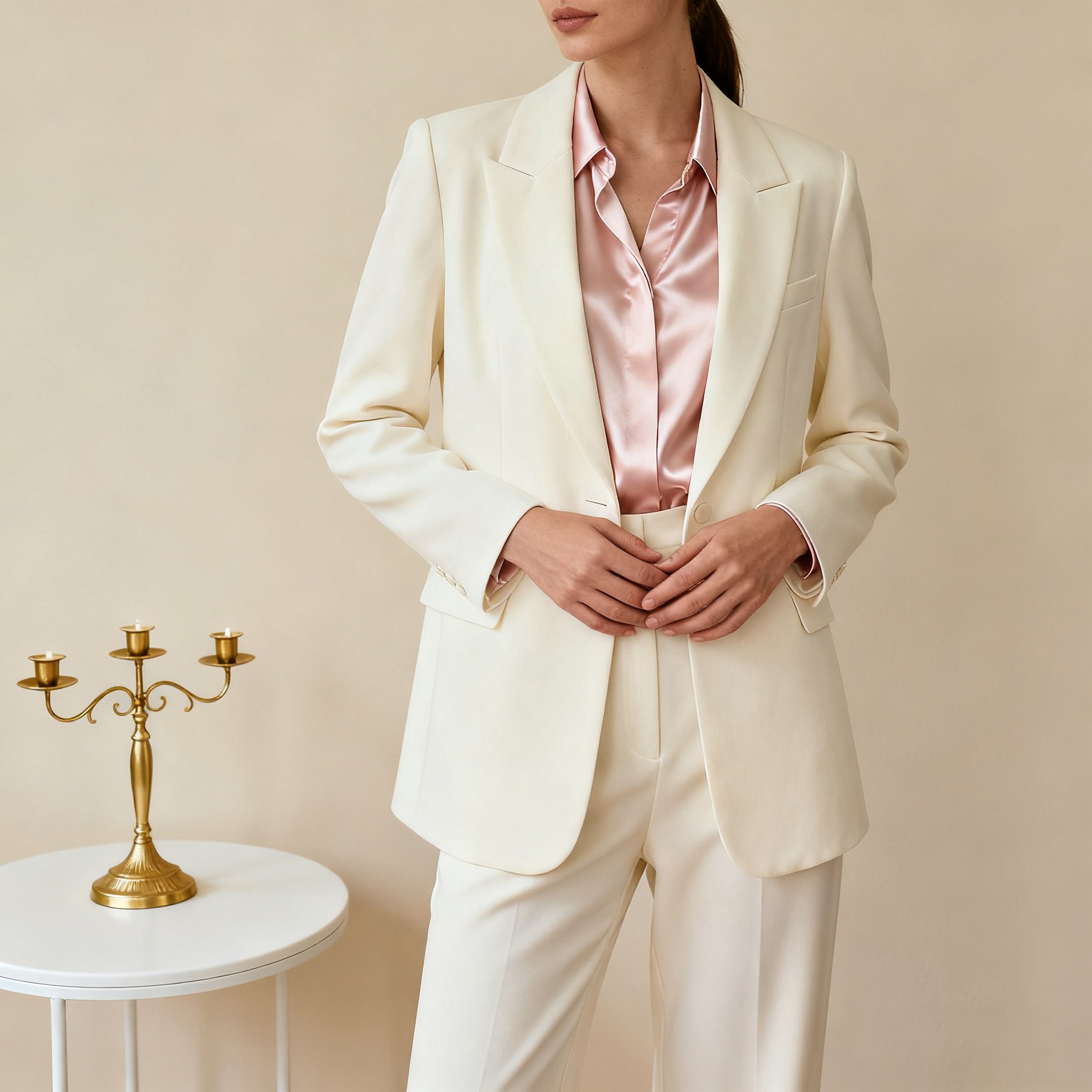 오프 화이트 수트 재킷