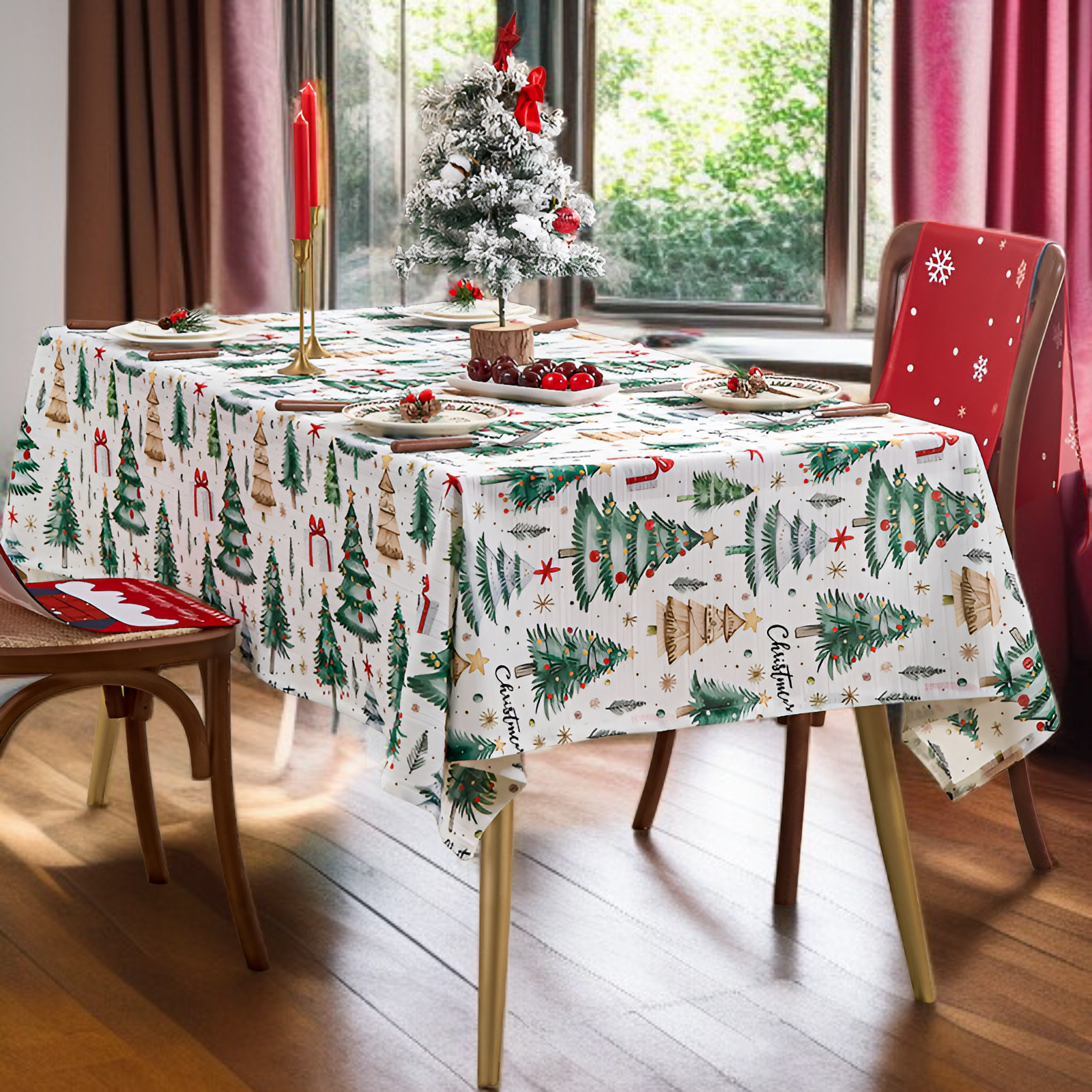 파티 프린트 식탁보