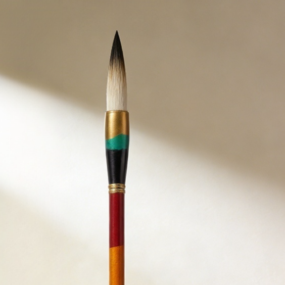 Close-up of high-quality calligraphy brush bristles